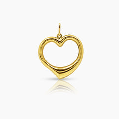TWO TONE HEART LADIES PENDANT IN (SAUDI) 18K YELLOW AND WHITE GOLD