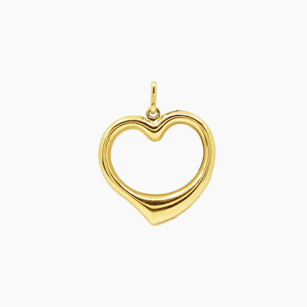 TWO TONE HEART LADIES PENDANT IN (SAUDI) 18K YELLOW AND WHITE GOLD