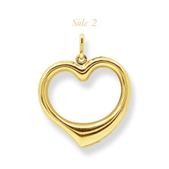 TWO TONE HEART LADIES PENDANT IN (SAUDI) 18K YELLOW AND WHITE GOLD