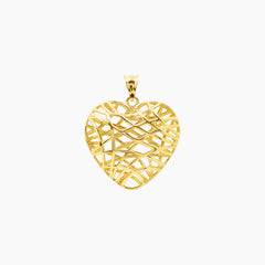 NEST HEART LADIES PENDANT IN (SAUDI) 18K YELLOW GOLD