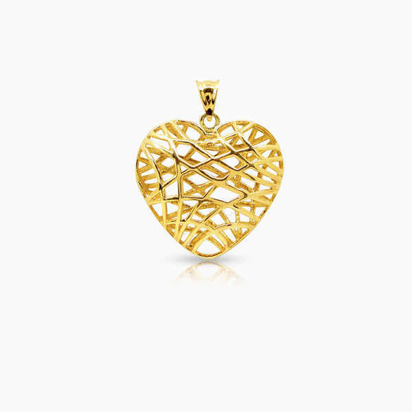 NEST HEART LADIES PENDANT IN (SAUDI) 18K YELLOW GOLD