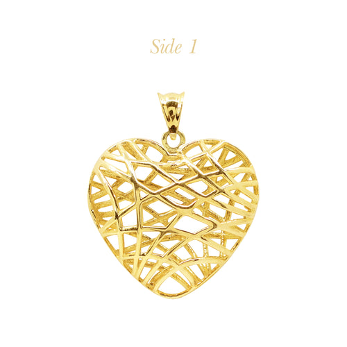 NEST HEART LADIES PENDANT IN (SAUDI) 18K YELLOW GOLD