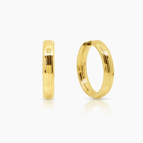 ROUND LADIES HOOP EARRINGS IN (SAUDI) 18K YELLOW GOLD