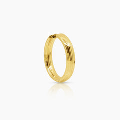 ROUND LADIES HOOP EARRINGS IN (SAUDI) 18K YELLOW GOLD
