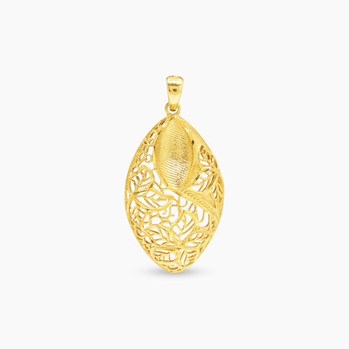 DECORATIVE LEAF LADIES PENDANT IN (ITALIAN) 18K YELLOW GOLD