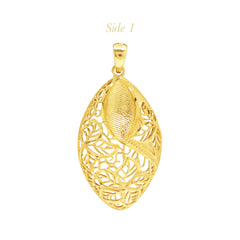 DECORATIVE LEAF LADIES PENDANT IN (ITALIAN) 18K YELLOW GOLD