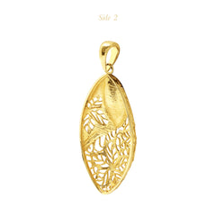 DECORATIVE LEAF LADIES PENDANT IN (ITALIAN) 18K YELLOW GOLD