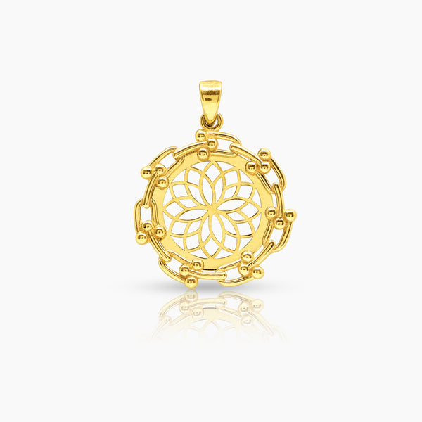 FLOWER LADIES PENDANT IN (SAUDI) 18K YELLOW GOLD