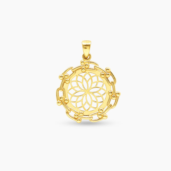 FLOWER LADIES PENDANT IN (SAUDI) 18K YELLOW GOLD