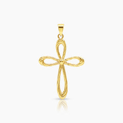 KNOTTED CROSS LADIES PENDANT IN (SAUDI) 18K YELLOW GOLD