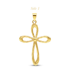 KNOTTED CROSS LADIES PENDANT IN (SAUDI) 18K YELLOW GOLD