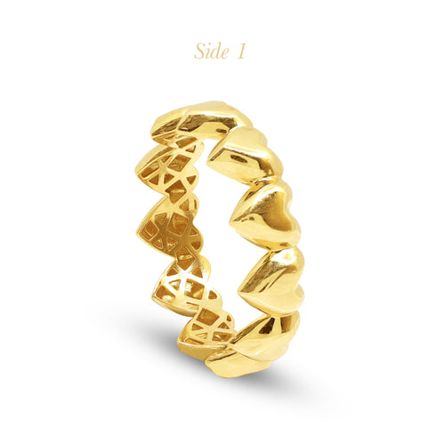 6" HEART RING LADIES RINGS IN (ITALIAN) 18K YELLOW GOLD