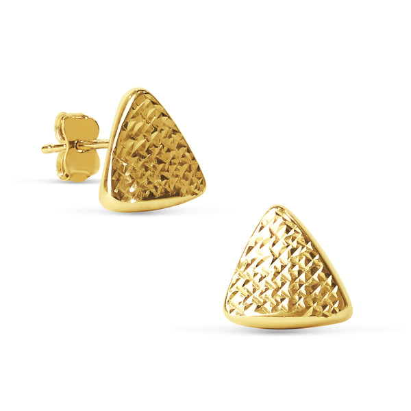 TEXTURED TRIANGLE CREOLLA IN 18K YELLOW GOLD