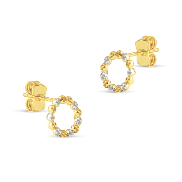 ROUND TWO-TONE EARRINGS IN 18K GOLD