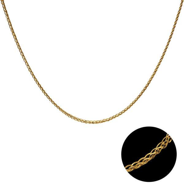 WHEAT CHAIN NECKLACE IN 14K YELLOW GOLD