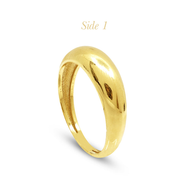 6 1/2" THIN DOME LADIES RING IN (ITALIAN) 18K YELLOW GOLD