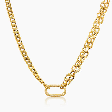 CABLE AND CURB CHAIN (18 INCHES) IN (ITALIAN) 18K YELLOW GOLD