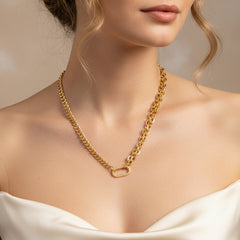 CABLE AND CURB CHAIN (18 INCHES) IN (ITALIAN) 18K YELLOW GOLD