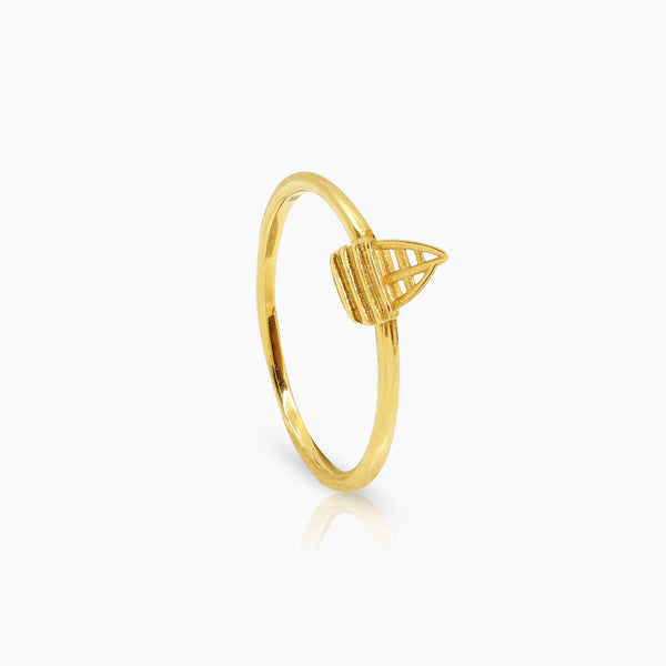 6" SAIL BOAT LADIES RING IN (SAUDI) 18K YELLOW GOLD
