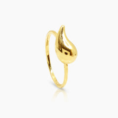 7 1/2" THIN TEAR DROP LADIES RING IN (ITALIAN) 18K YELLOW GOLD