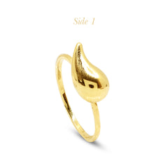 7 1/2" THIN TEAR DROP LADIES RING IN (ITALIAN) 18K YELLOW GOLD