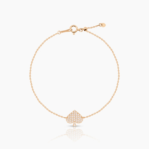 SPADE CHARM LADIES BRACELET WITH 32=0.16 / 1.66 / 1.8 CARAT DIAMONDS IN 18K ROSE GOLD