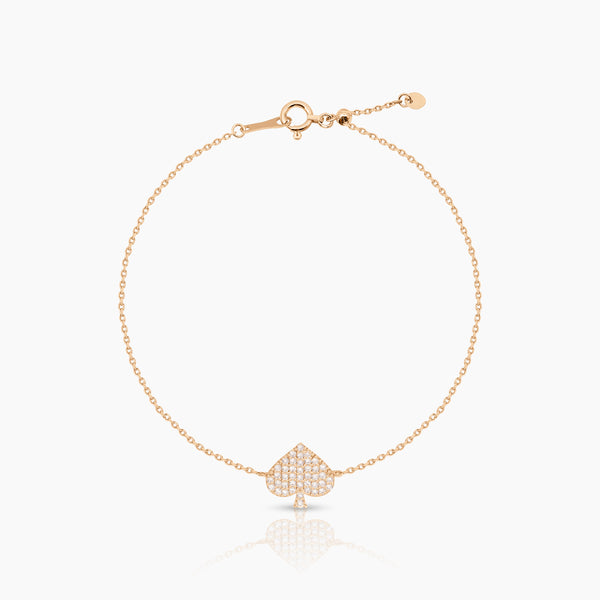 SPADE CHARM LADIES BRACELET WITH 32=0.16 / 1.66 / 1.8 CARAT DIAMONDS IN 18K ROSE GOLD