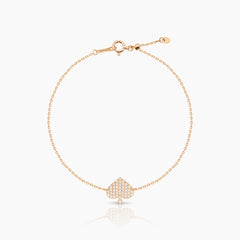 SPADE CHARM LADIES BRACELET WITH 32=0.16 / 1.66 / 1.8 CARAT DIAMONDS IN 18K ROSE GOLD