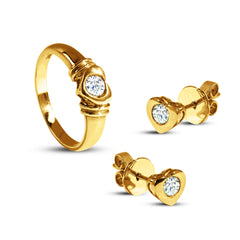 HEART SET WITH DIAMONDS IN 14K YELLOW GOLD