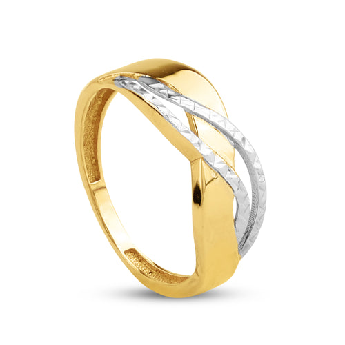 TWO-TONE ENGRAVED LINES IN 18K GOLD