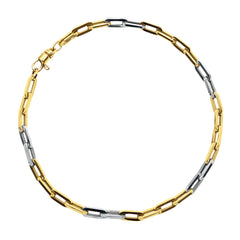 PAPER CLIP TWO-TONE BRACELET IN 18K GOLD