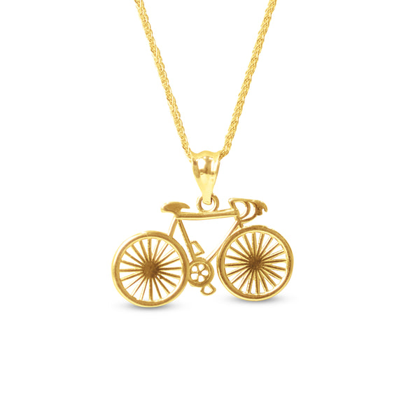 BICYCLE PENDANT WITH CHAIN IN 18K YELLOW GOLD