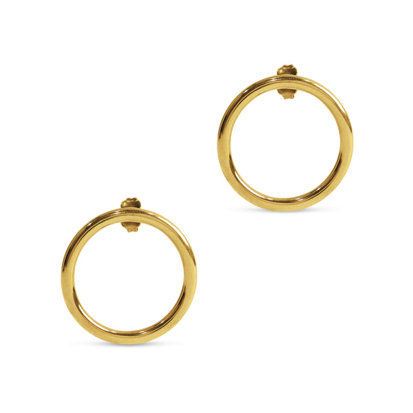 ROUND EARRINGS IN 14K YELLOW GOLD