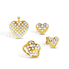HEART SET TWO-TONE IN 18K GOLD