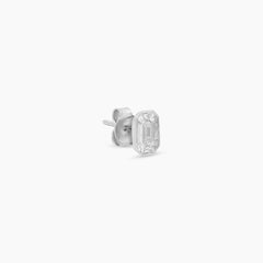 CORNERED  DIAMOND LADIES STUD EARRINGS WITH 18EM=0.81 / 1.40 CARAT DIAMONDS IN 18K WHITE GOLD