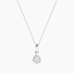 DIAMOND FLOWER LADIES NECKLACE AND PENDANT WITH 9=0.10 / 1.71 CARAT DIAMONDS IN 14K WHITE GOLD