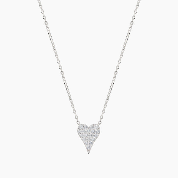 DIAMOND HEART LADIES NECKLACE AND PENDANT WITH 0.15 / 1.28 CARAT DIAMONDS IN 14K YELLOW GOLD