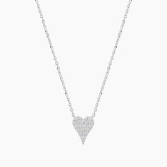 DIAMOND HEART LADIES NECKLACE AND PENDANT WITH 0.15 / 1.28 CARAT DIAMONDS IN 14K YELLOW GOLD