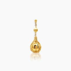 TEXTURED NESTED BEADS LADIES STUD EARRINGS IN (ITALIAN) 18K YELLOW GOLD