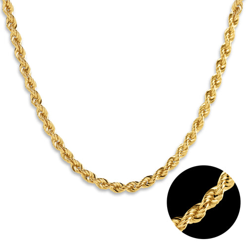 ROPE CHAIN 24" IN 18K YELLOW GOLD