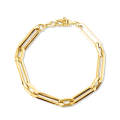 PAPERCLIP LINK BRACELET IN 18K YELLOW GOLD