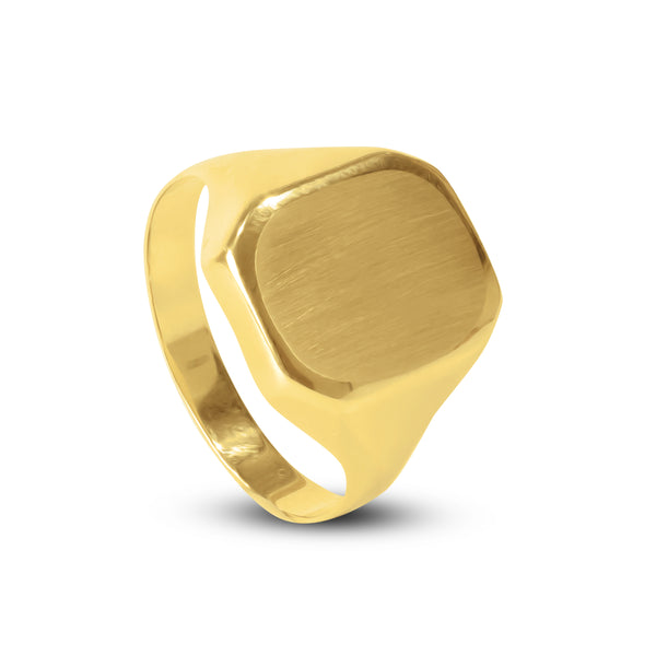 SIGNET MENS RING IN 18K YELLOW GOLD