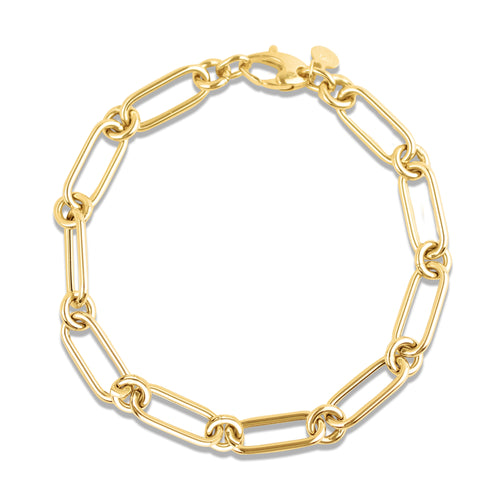 PAPERCLIP OVAL LINK BRACELET IN 18K YELLOW GOLD