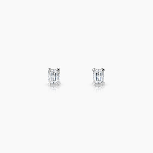 DIAMOND LADIES STUD EARRINGS WITH 2=0.36 / 0.83 / 1.0 CARAT DIAMONDS IN 18K WHITE GOLD