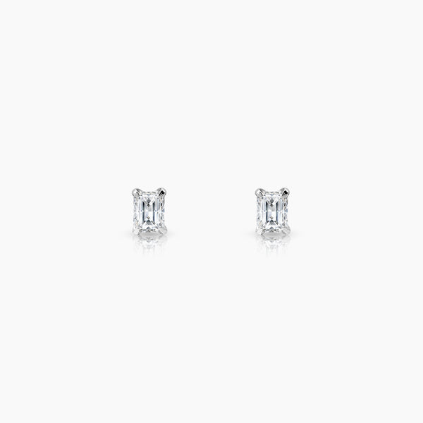 DIAMOND LADIES STUD EARRINGS WITH 2=0.36 / 0.83 / 1.0 CARAT DIAMONDS IN 18K WHITE GOLD