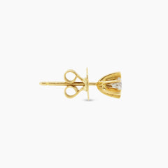 ROUND CUT NOSE PIN DIAMOND LADIES STUD EARRINGS WITH 2=0.36 / 1.8 CARAT DIAMONDS IN 14K YELLOW GOLD