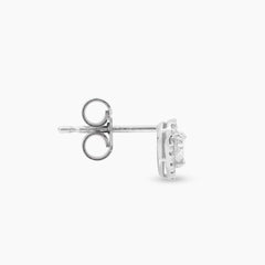 HEART DIAMOND LADIES STUD EARRINGS WITH 28=0.14 / 2=0.33 / 1.57 / 1 CARAT DIAMONDS IN 18K WHITE GOLD