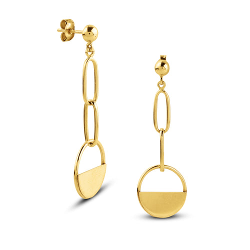 PAPERCLIP HALF OPEN CIRCLE EARRINGS IN 18K YELLOW GOLD
