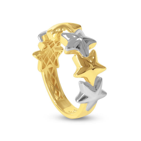 STAR RING IN 18K TWO-TONE GOLD