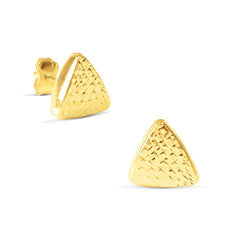 TRIANGLE TEXTURED EARRINGS IN 18K YELLOW GOLD